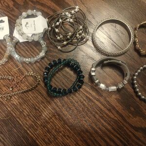 Elegant Silver and Gold Bangle Set